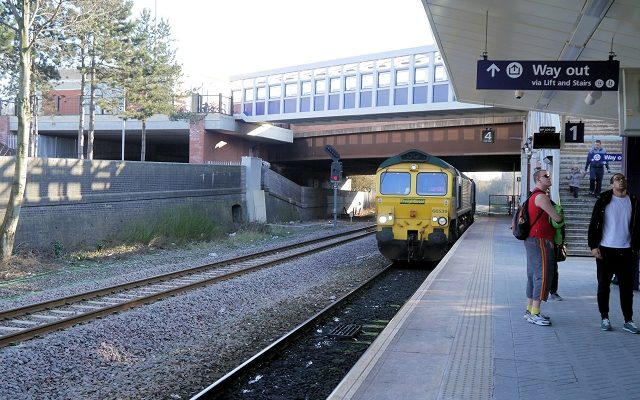 third platform at Salford Crescent