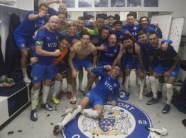 Liam Hogan and team mates celebrate FA Cup victory
Credit: Stockport County twitter