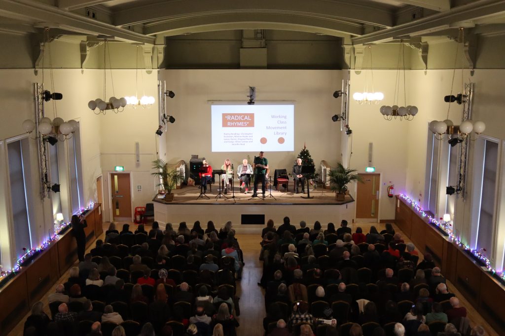 Christopher Eccleston performing in a sold out Eccles Town Hall.