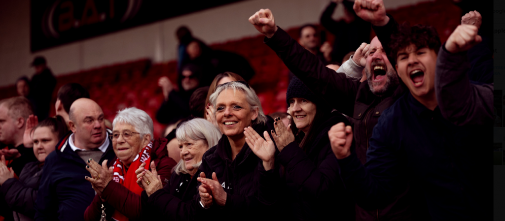 Salford City fans at Walsall (photo from Salford City Twitter)