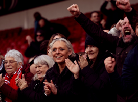 Salford City fans at Walsall (photo from Salford City Twitter)