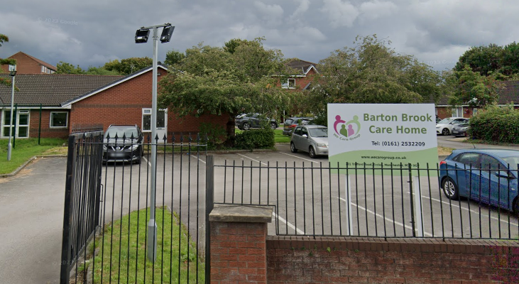 Barton Brook Care Home - Google maps (https://www.google.com/maps/@53.4783777,-2.3521188,3a,75y,158.24h,95.17t/data=!3m6!1e1!3m4!1spFd_jM91LVxjObk59UGw4w!2e0!7i16384!8i8192?entry=ttu)