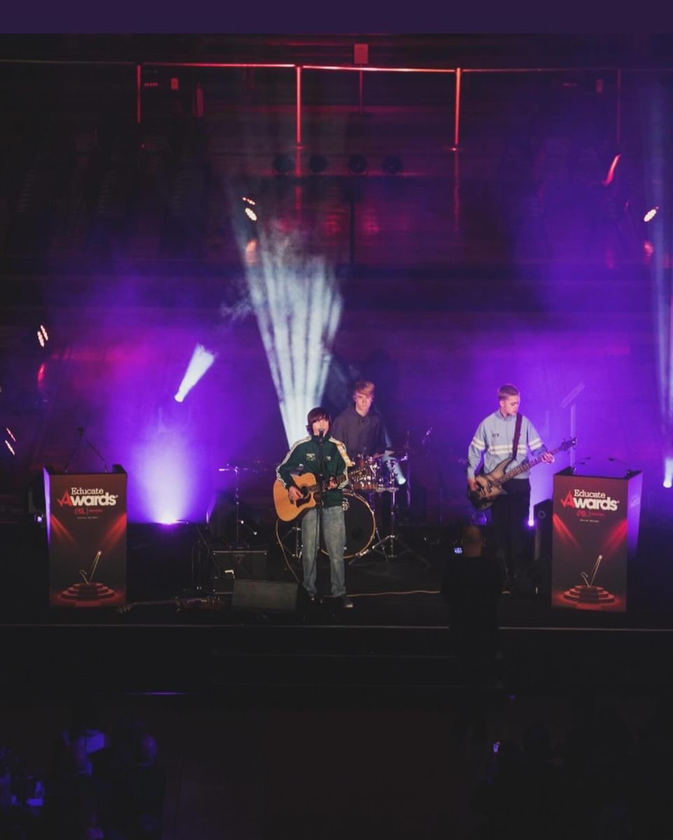 John, Ted and Brandon playing at the Educate awards