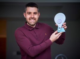 David Oates from Manchester runs a  business called Clever Carbon, designing products that are better for the environment like his soap dispenser designed for hotels and his school uniform business that could save tons of waste going into landfills