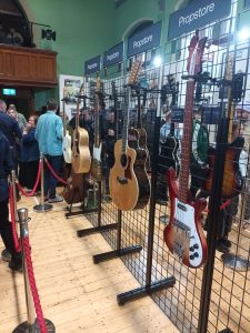 Some of the guitars on display in the exhibit