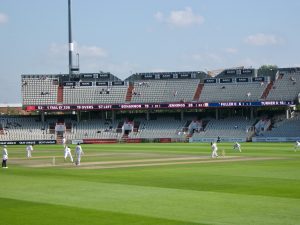 Josh Bohannon leaves one wide of the off stump off the bowling of James Fuller.