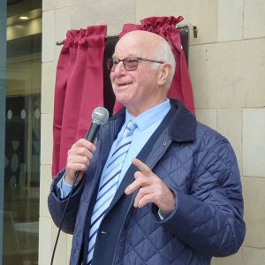 Tommy Charlton, brother of the late footballing legend Sir Bobby Charlton, officially re-launched the Quays Mosaic - Rebecca Long-Bailey