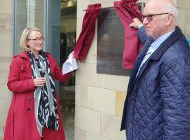 Rebecca unveiled the new plaque for The Quays Mosaic Trail with Tommy Charlton, as a Guest of Honour.  - via Rebecca Long-Bailey