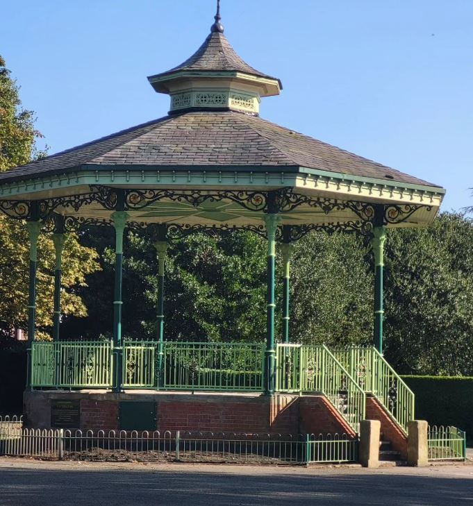 Image of the bandstand in Victoria Park, Swinton after renovations - images by Derek Antrobus