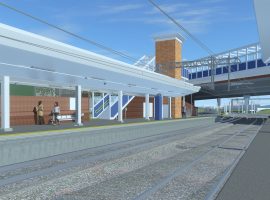 3D visualisation of the new platform from the view of the current platform - Network Rail