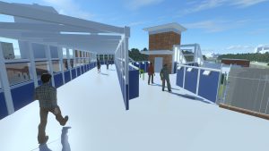 3D visualisation of the station footbridge with access to new platform