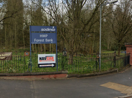 Image of sign outside HMP Forest Bank Credit: Google Maps