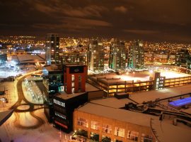 Snow at Salford Quays - Image via 
Andy Geoghegan 
https://www.flickr.com/photos/andygeog/4248698578/