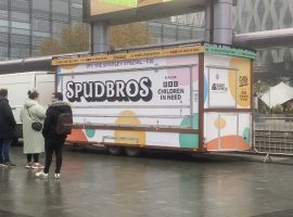 Spudbros' Children In Need stall in MediaCity, taken by Paul Coleman