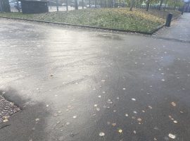 Black Ice on the ground at MediaCity.