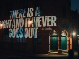 Lyrics from The Smiths outside Salford Lads Club