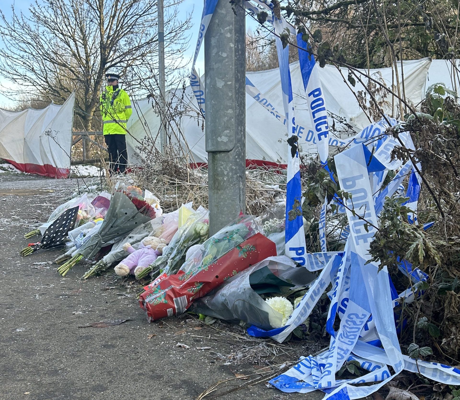 Little Hulton residents lay flowers and gifts as tribute for Baby A