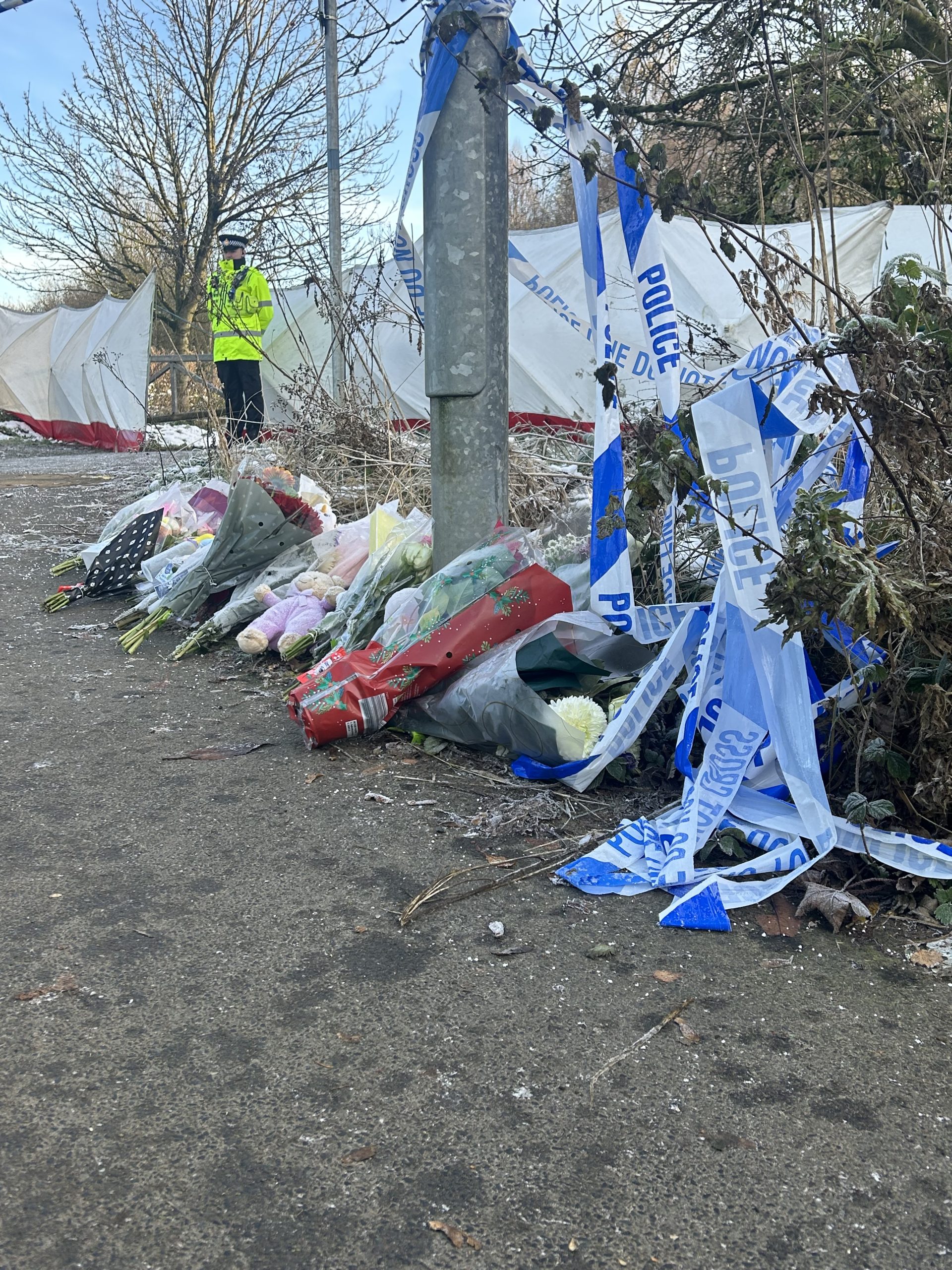 Little Hulton residents lay flowers and gifts as tribute for Baby A