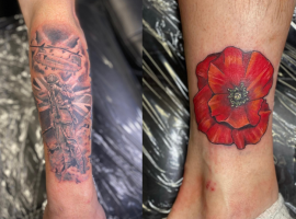 Remembrance Day tattoos from previous years at Old Empire Tattoo