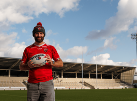 Photograph taken by Salford City Council.
Salford City Mayor Paul Dennett at the stadium.