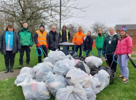 Litter pickers in Salford