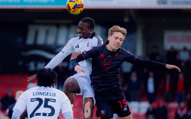 Tyrese Fornah in action for Salford City vs Cheltenham Town