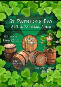 St Patrick's Day at Swinton Farmers Arms poster