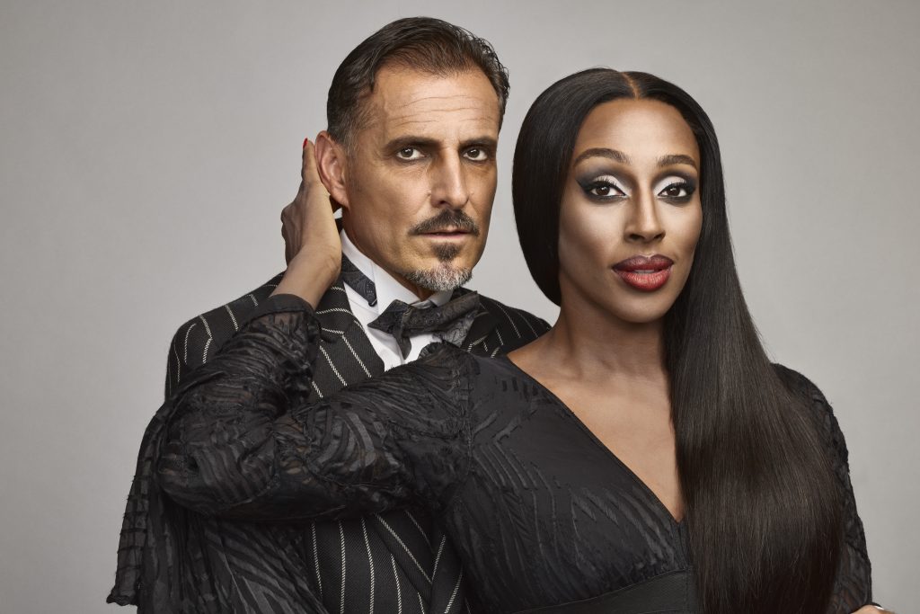 Alexandra Burke as Morticia and Ricardo Afonso as Gomez Credit Jay Brooks