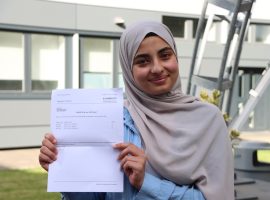 Maya on A-Level Results Day  provided by Pendleton Sixth form college