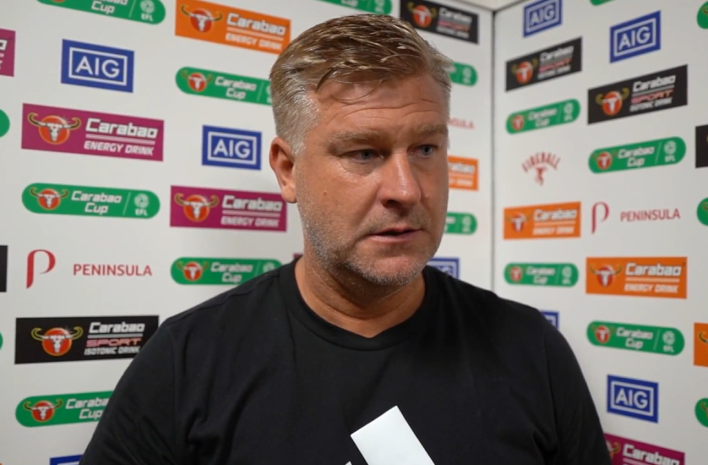 Karl Robinson after the game - screenshot taken from X