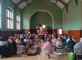 Local musician Craig Winterburn delivered a gong therapy session at Salford Suicide Prevention Conference 2025.