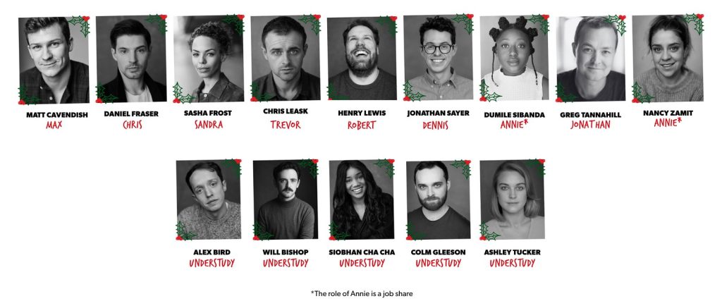 The Cast of Christmas Carol Goes wrong, photo via The Lowry