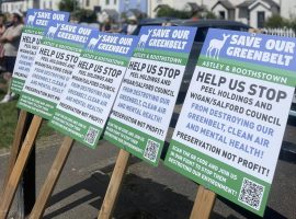 Campaigners have been protesting against the plans for months 
Image courtesy of 'Save Astley and Boothstown Greenbelt'