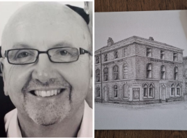 John Unsworth is drawing 12 past and present Salford pubs.