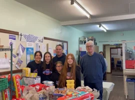 The Bridgewater foundation team dropping off half-term packages at St James' Church, Salford
