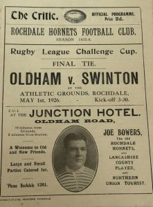 Swinton Lions programme from 1926 final - provided by Steve Wild 