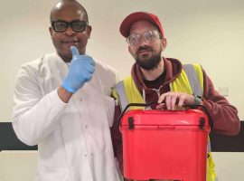 Bike volunteers delivers blood from Salford Royal to Liverpool